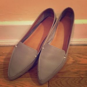 J Crew Leather Gray Loafers